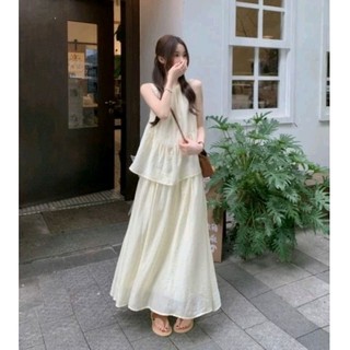 [ORDER] Đầm Nữ Không Tay Giả Hai Mảnh Nhẹ Nhàng, Váy Nữ Cổ Tròn Bồng Bềnh Hàng Quảng Châu Giá Rẻ