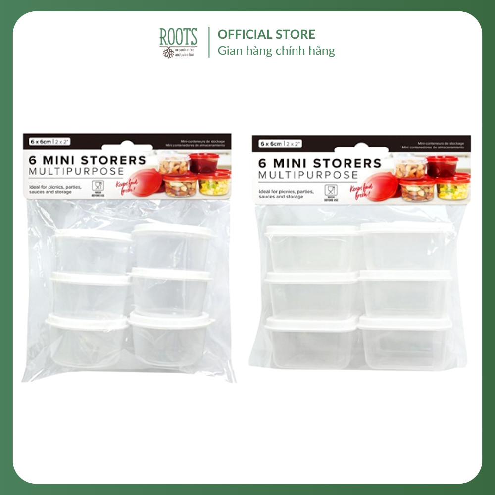 (Ship hỏa tốc) UNCLE BILLS - Bộ 6 Hộp Đựng Đồ Ăn, 6 Mini Multipurpose Round & Square Storers