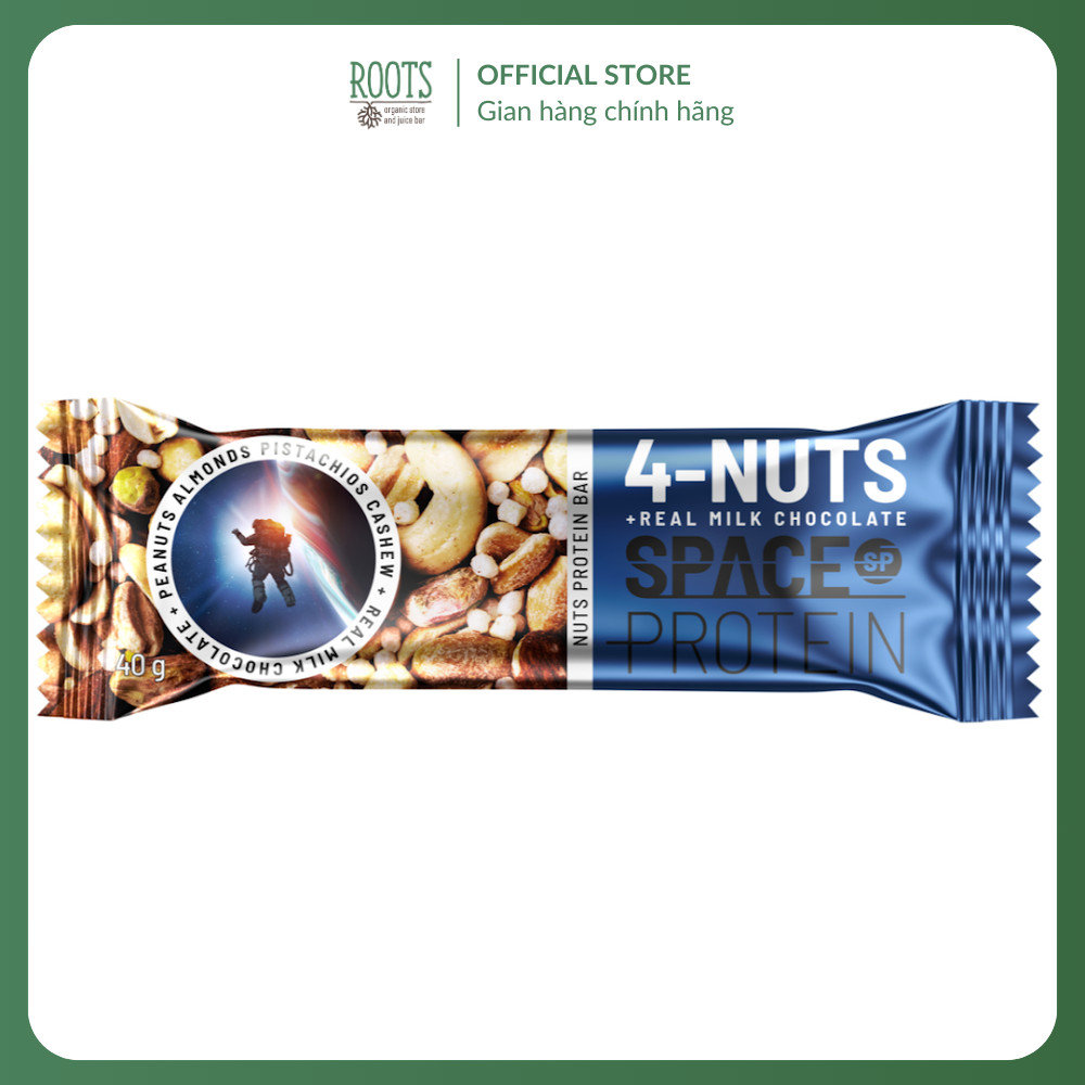 (Ship hỏa tốc) Thanh Năng Lượng 4 Loại Hạt & Socola Sữa, Nuts Protein Bar, 4 Nuts with Real Milk Cho