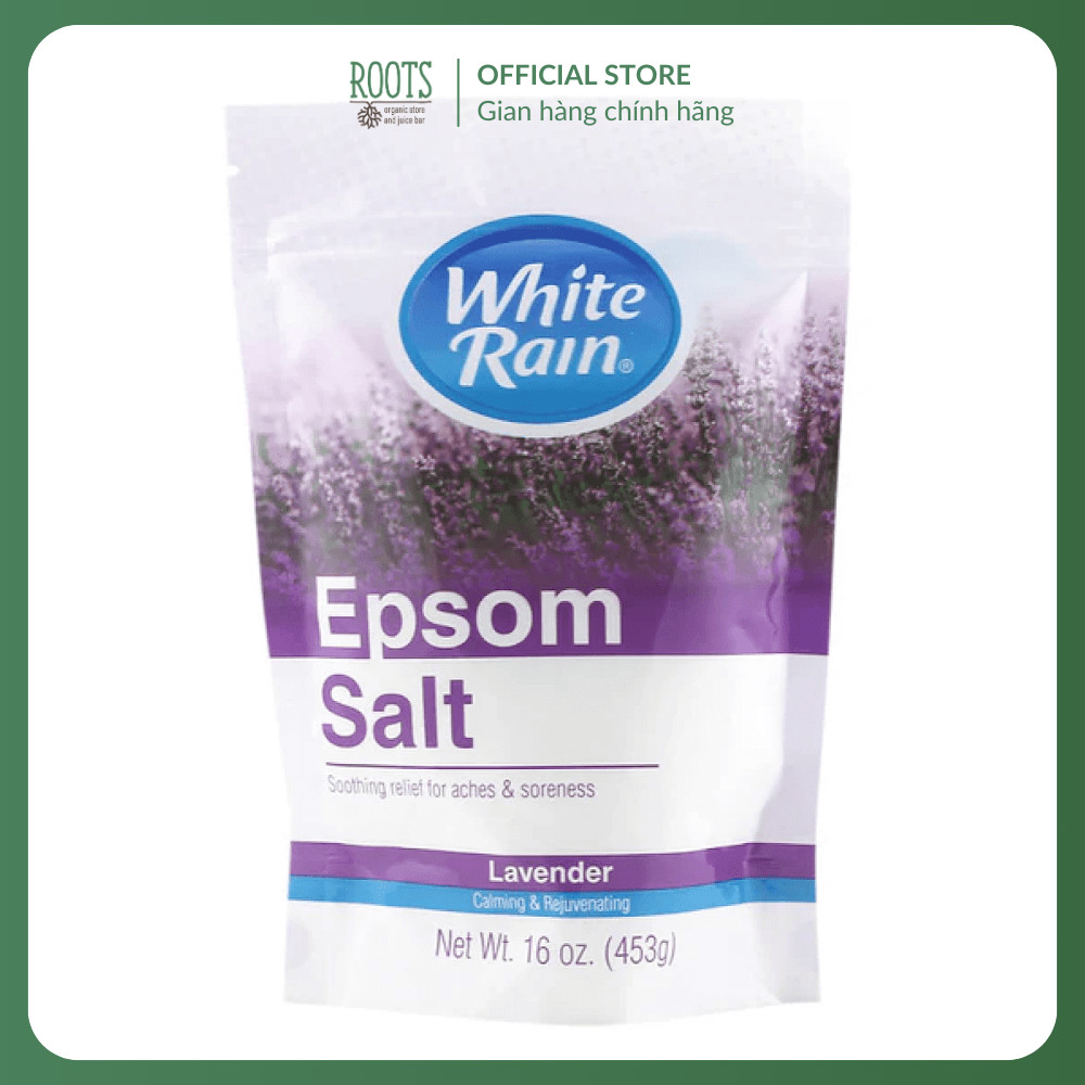 (ShipHỏaTốc) WHITE RAIN - Muối Tắm Epsom Hoa Oải Hương, Epsom Salt, Lavender, 16 oz (453g)