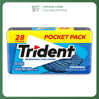   Shi hỏa tốc  TRIDENT - Kẹo Cao Su Không Đường Vị Nguyên Bản Sugar Free Gum with Xylitol Original 28 Tép 