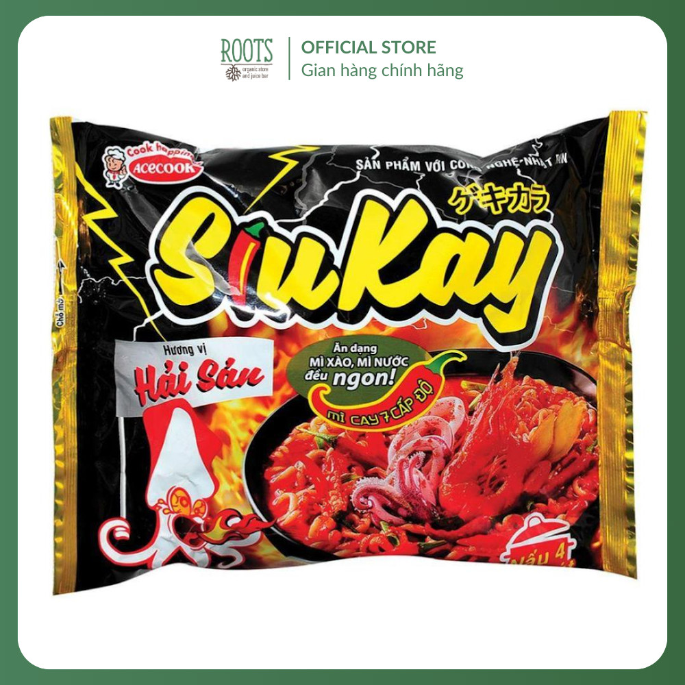 (ShipHỏaTốc) ACECOOK - Mì Tôm Hương Vị Hải Sản, SiuKay, Super Spicy Ramen, Seafood Flavor (128g)