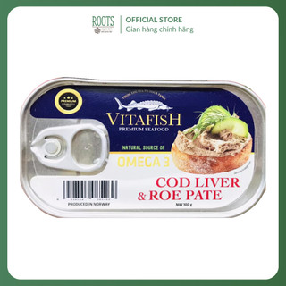(Ship hỏa tốc) VITAFISH - Pate Gan Cá Tuyết & Trứng Cá Tuyết, Premium Seafood, Cod Liver & Roe Pate (100g)