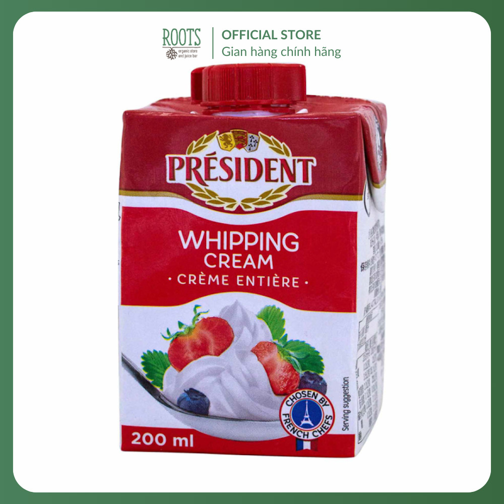 (Ship hỏa tốc) PRESIDENT - Kem Sữa Tươi, Whipping Cream, Crème Entière (200ml)