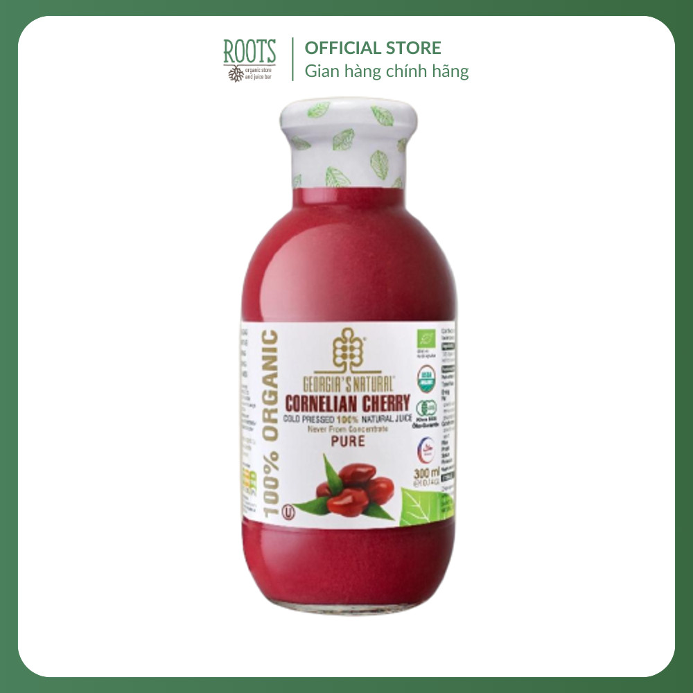 (Ship hỏa tốc) GEORGIA'S NATURAL - Nước Ép Anh Đào Hữu Cơ, Cornelian Cherry, Cold Pressed 100% Natur