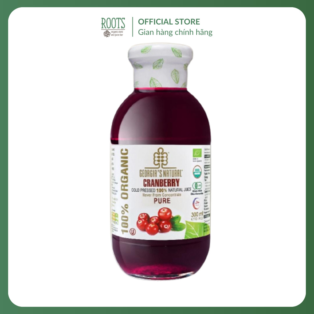 (Ship hỏa tốc) GEORGIA'S NATURAL - Nước Ép Nam Việt Quất Hữu Cơ, Cranberry, Cold Pressed 100% Natura
