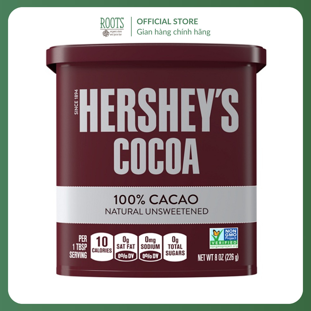 (Ship hỏa tốc) HERSHEY'S  - Bột Cacao Nguyên Chất, Cocoa Powder, 100% Cacao, Natural Unsweetened, 8 