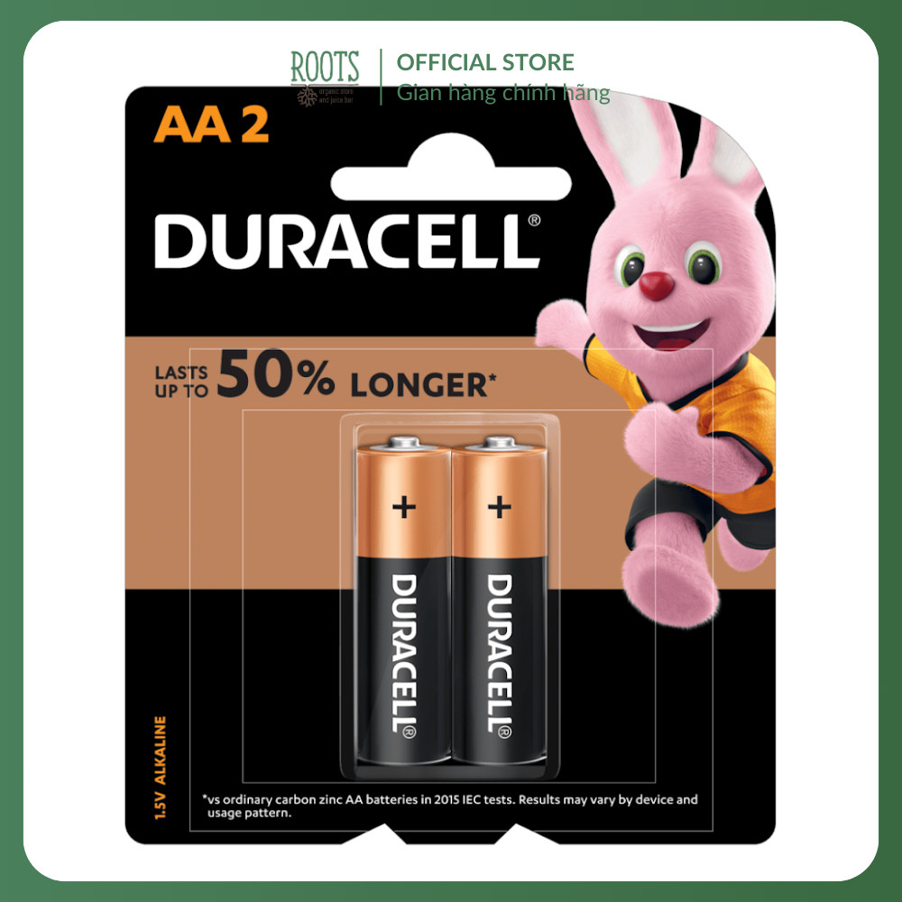 (Ship hỏa tốc) DURACELL - Pin AA, 50% Longer Lasting AA Battery, 1.5V Alkaline, 2 Viên
