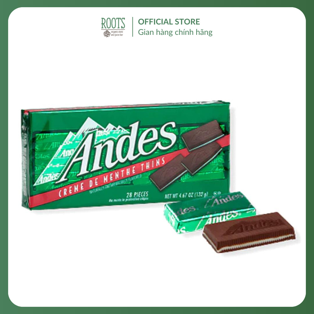(Ship hỏa tốc) ANDES - Socola Bạc Hà, Creme de Menthe Thins, 28 Viên, 4.67 oz (132g)