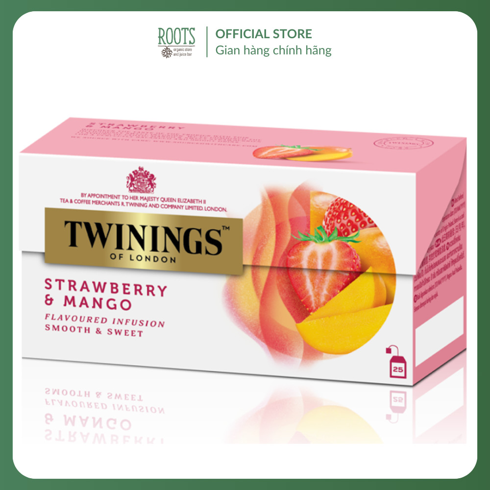 (ShipHỏaTốc) TWININGS - Trà Dâu & Xoài, Strawberry & Mango Tea, 25 Túi Trà (50g)