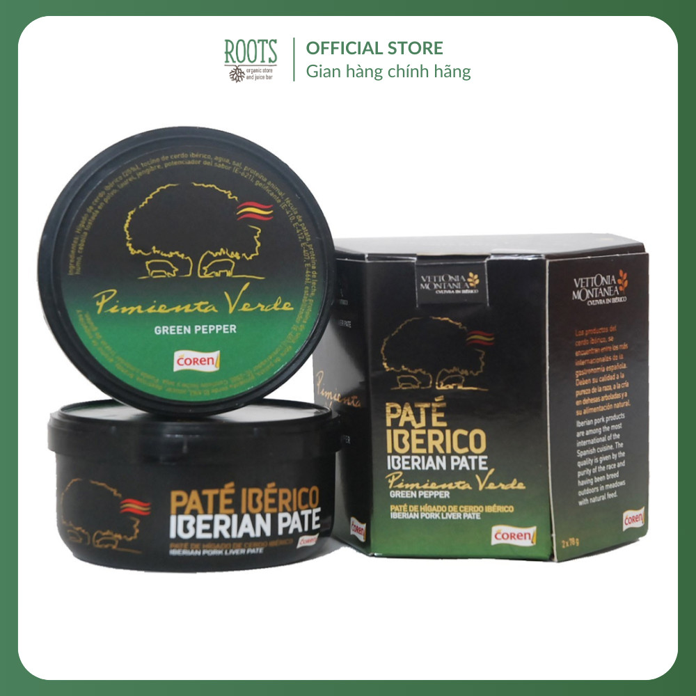(Ship hỏa tốc) COREN - Pate Lợn Iberico Tiêu Xanh, Paté Iberico, Green Pepper, 2 Hộp (156g)