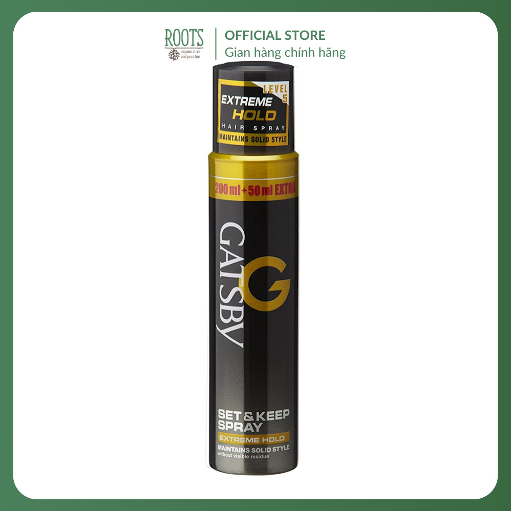 (ShipHỏaTốc) GATSBY - Keo Xịt Tóc Giữ Nếp, Hair Spray, Set & Keep Spray, Extreme Hold Level 5 (250ml