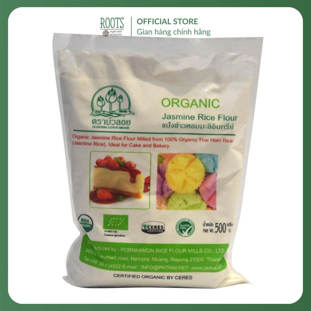 (ShipHỏaTốc) PORNKAMON - Bột Gạo Tẻ Hữu Cơ Xay Ướt, Organic Jasmine Rice Flour (500g)