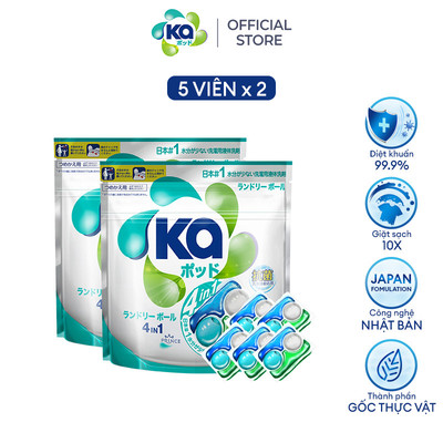 [GIFT] Combo 2 Túi Viên Giặt Xả Đa Năng 4 Trong 1 Ka pod Universal (5 Viên/ Túi)