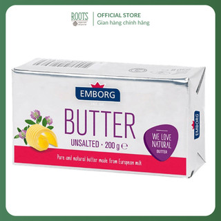 (Ship hỏa tốc) EMBORG - Bơ Lạt, Unsalted Butter, 82% Fat (200g)
