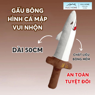  Gấu Bông Hình Cá Mập Vui Nhộn Chất Liệu Lông Nhung Bông Mềm Dài 50cm Làm Quà Tặng HEMI - GB10 