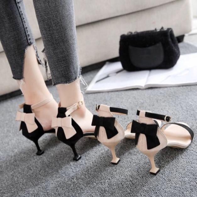 Giày cao gót Nhọn 7p nơ phối gót - SD95
