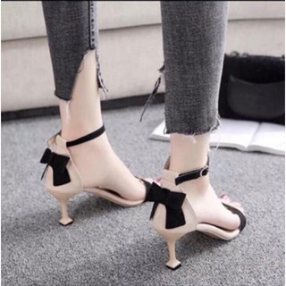 Giày cao gót Nhọn 7p nơ phối gót - SD95