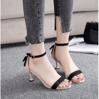 Giày cao gót Nhọn 7p nơ phối gót - SD95