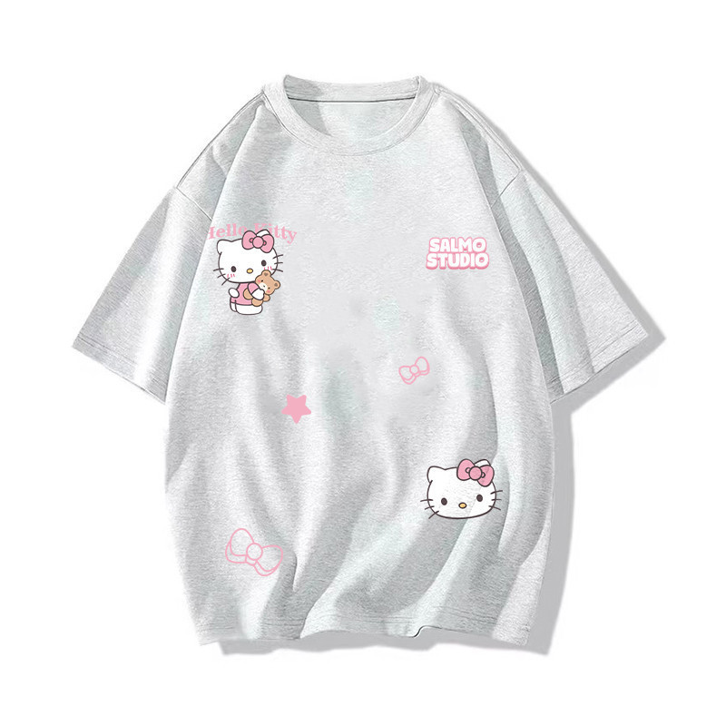 Áo thun tết nữ Đỏ mận form rộng cổ tròn Hello Kitty in hình cute SALUTE local brand | BigBuy360 - bigbuy360.vn