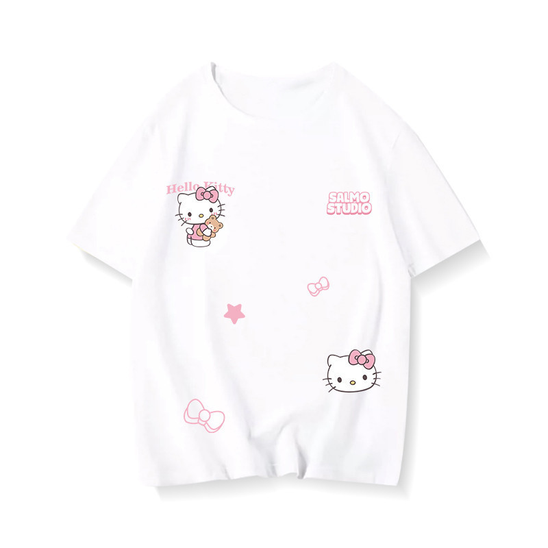 Áo thun tết nữ Đỏ mận form rộng cổ tròn Hello Kitty in hình cute SALUTE local brand | BigBuy360 - bigbuy360.vn