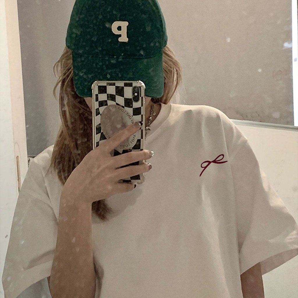 SALUTE Áo phông  local brand nữ trắng hàn quốc mùa hè áo thun nơ thư in hình fashion 100% cotton Y1478 | BigBuy360 - bigbuy360.vn