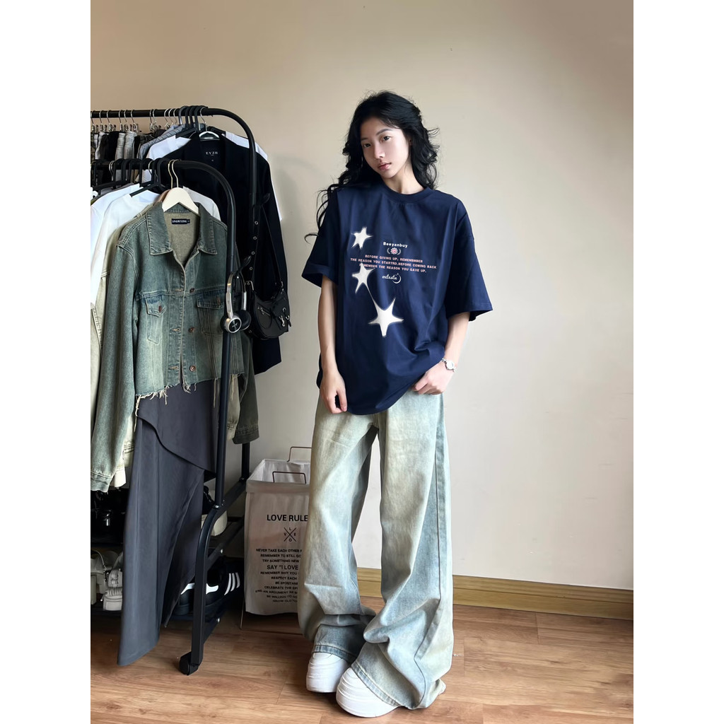 áo phông nữ cotton 100% Xanh đậm fashion  form rộng  áo style salute mùa hè  áo thun local brand | BigBuy360 - bigbuy360.vn