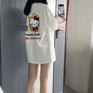 Áo phông nữ trắng mùa hè Hello Kitty local brand Salute áo thun hàn quốc 100% cotton Y1077