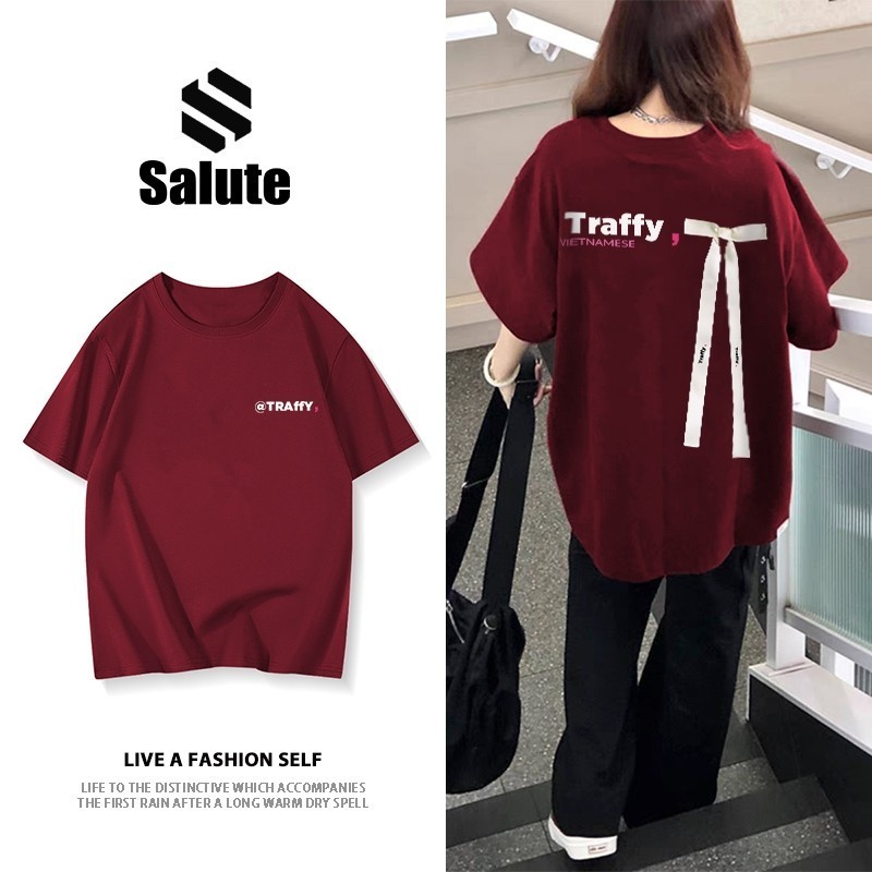 Áo phông fashion nữ local brand  Salute cổ tròn  bigsize áo thun nơ áo phông nữ in hình fashionunisex Y0688