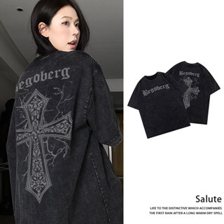 Áo wash thun cotton local brand unisex form rộng áo phông vintage girl phố Salute