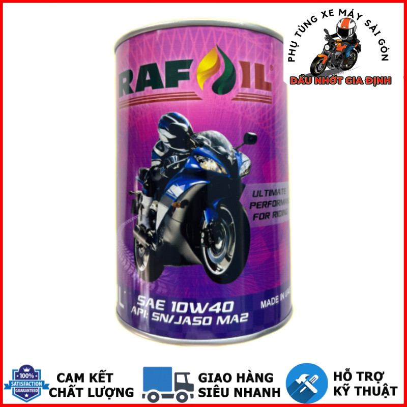 Nhớt tổng hợp RAFOIL 10W40 dành cho xe số, côn tay - Nhập khẩu UAE 1 lít