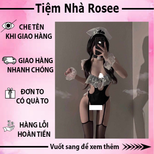 Fullset đồ hóa trang bodysuit cô hầu phòng nữ, hầu gái anime sexy cute quyến rũ mã 1230
