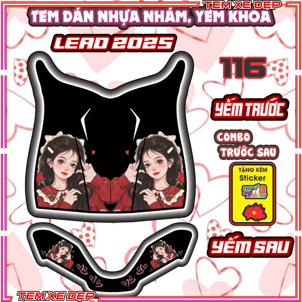 Combo Tem Dán Yếm Khóa LEAD 2025 Dán Trang Trí Chống Trầy Tom And Jerry Nhãn Dán