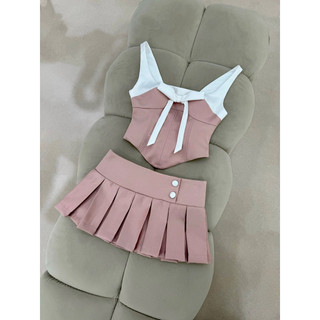 [Ưu đãi giới hạn] Set Áo Corset Váy Phong Cách Y2K LACE CHARLIE Có Gọng Mút Định Hình Ngực Hàng Thiết Kế Cao Cấp