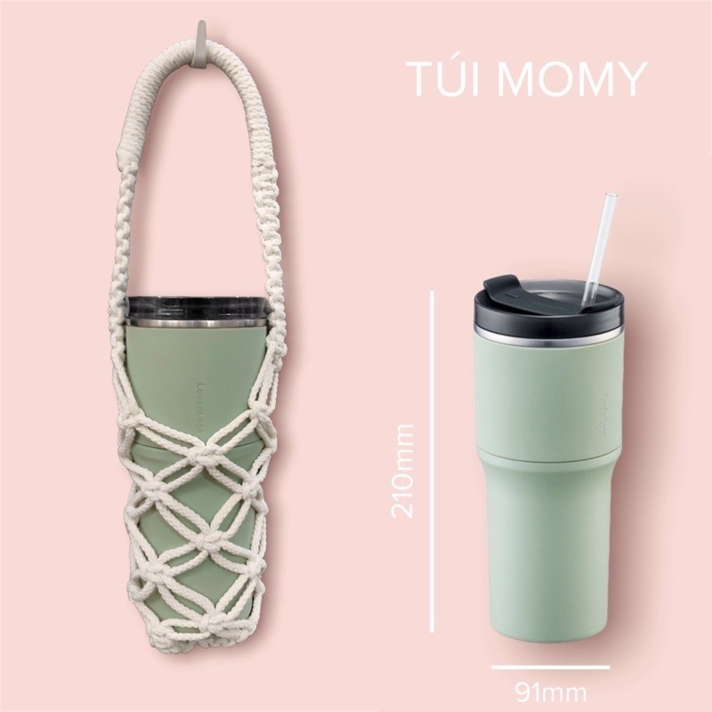[Ưu đãi giới hạn] Túi đan handmade Macrame đựng bình nước