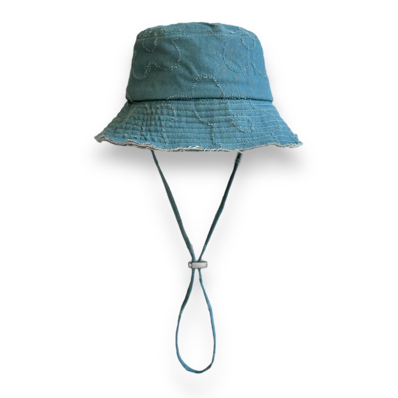 [Ưu đãi giới hạn] Nón Jean Bucket LACE Có Dây Họa Tiết Hoa Nổi Độc Đáo Xinh Xắn