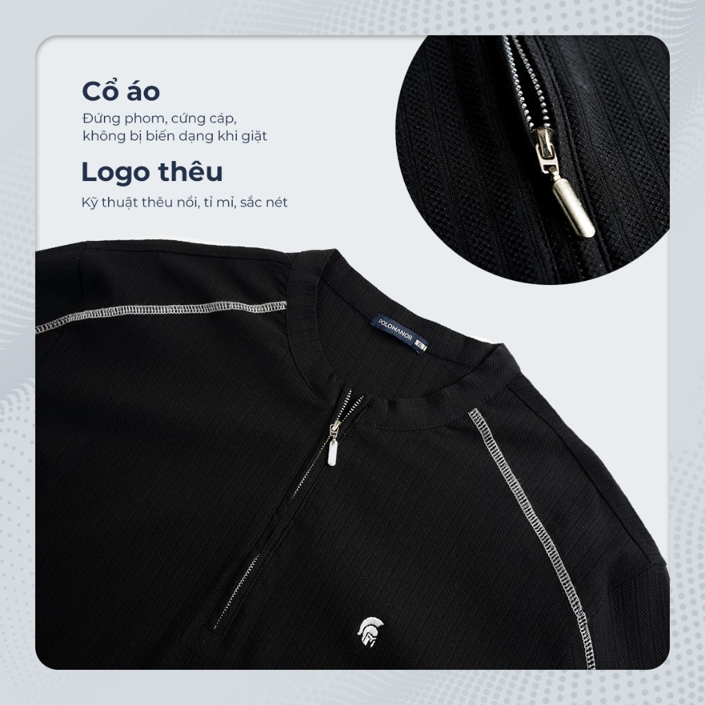 Áo thun nam tay dài cổ tròn khóa kéo JASPER, BST TỪ NHÀ RA PHỐ, vải RayonNS, co giãn tốt POLOMANOR | BigBuy360 - bigbuy360.vn