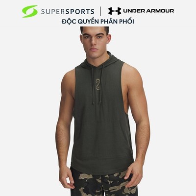 Áo Hoodie Nam Under Armour Project Rock Snake Sleeveless - Xanh Lá - 1389987-310