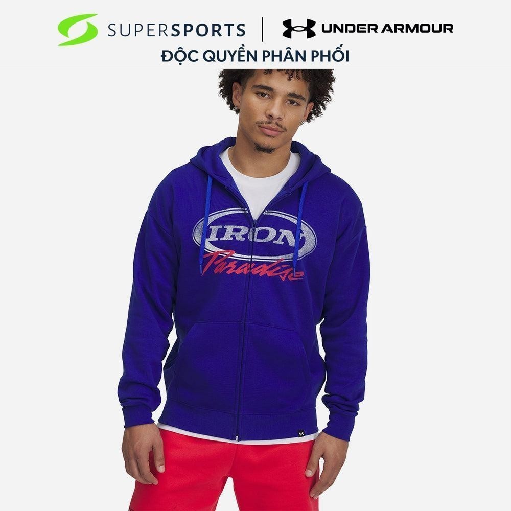 Áo Khoác Nam Under Armour Project Rock Icon Fleece Fz - Xanh Dương - 1389914-400