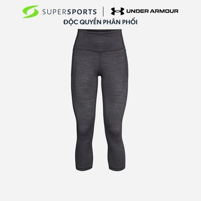 Quần Bó Thể Thao Nữ Under Armour Meridian Heather Crop - Đen  - 1356379-001