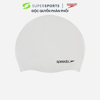 Nón Bơi Người Lớn Speedo Plain Flat Silicone Cap - Trắng - 8-709910010