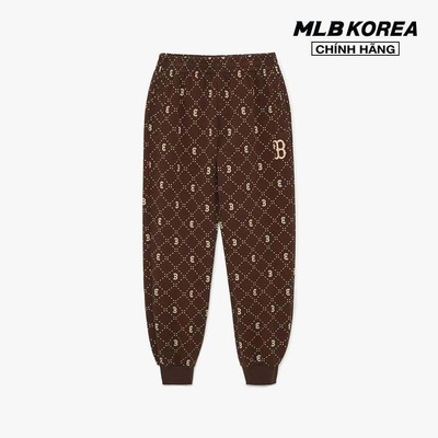 MLB - Quần jogger unisex lưng thun Diamond Monogram Jacquard_3APTM0134-43BRD