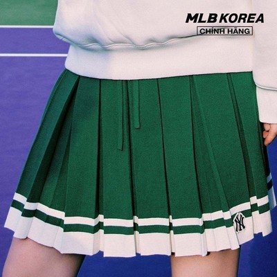 MLB - Chân váy xếp li mini Classic Sports Striped Knit Pleated_3FSKG0236-50GNS