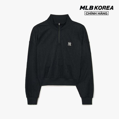 MLB - Áo sweatshirt nữ phom croptop Athleisure Classic Monogram Jacquard_3FMTM2134-50BKS