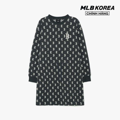 MLB - Đầm mini cổ tròn tay dài Classic Monogram Jaquard Overfit_3FOPM0134-43CGS