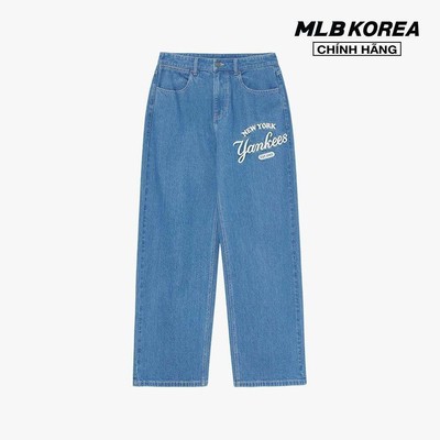 MLB - Quần jeans nam ống rộng phối logo thời trang_3LDPR0134-50INS