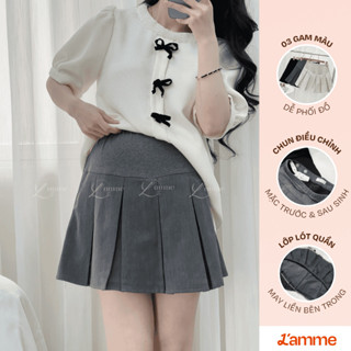 Chân váy bầu xếp ly Tennis Skirt may sẵn quần đùi mặc trong váy dành cho mẹ bầu trẻ trung cá tính by L'amme