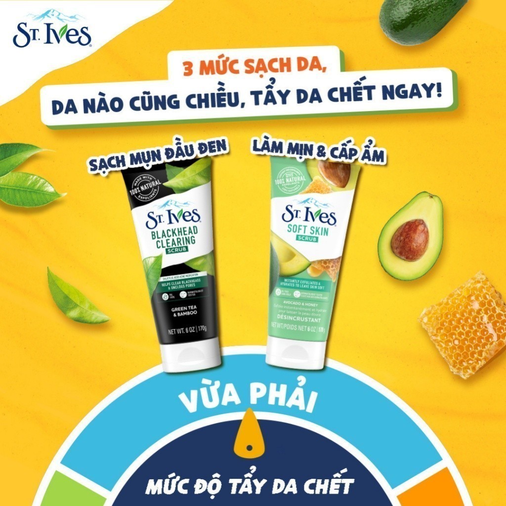 Sữa Rửa Mặt Tẩy Tế Bào Chết Trà Xanh & Than Tre St. Ives 170Gr | BigBuy360 - bigbuy360.vn