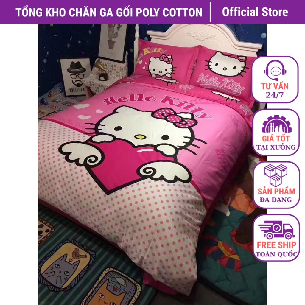 chăn ga hello kitty
