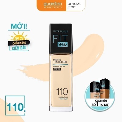 Kem Nền Mịn Nhẹ Kiềm Dầu Maybelline Fit Me Spf22 #110 Porcelain 30ml